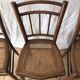 set of 4 bistro chairs in turned wood and canework stamped early 20th century