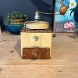 Peugeot coffee grinder in cream lacquered metal