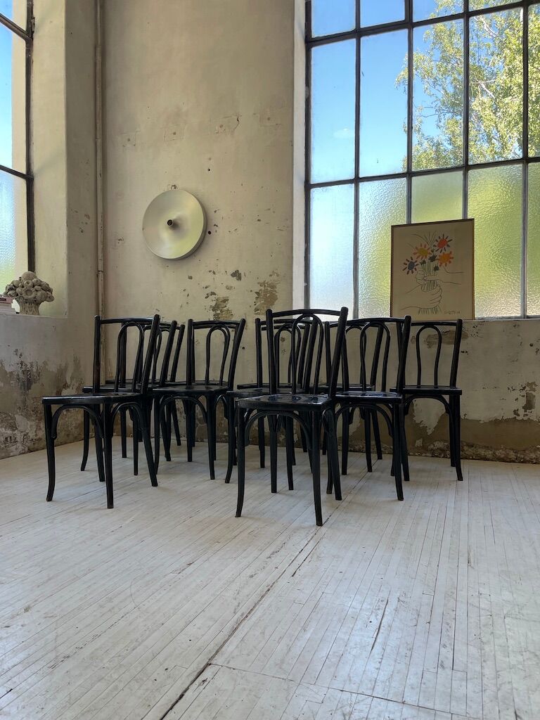 Lot 11 black Baumann bistro chairs