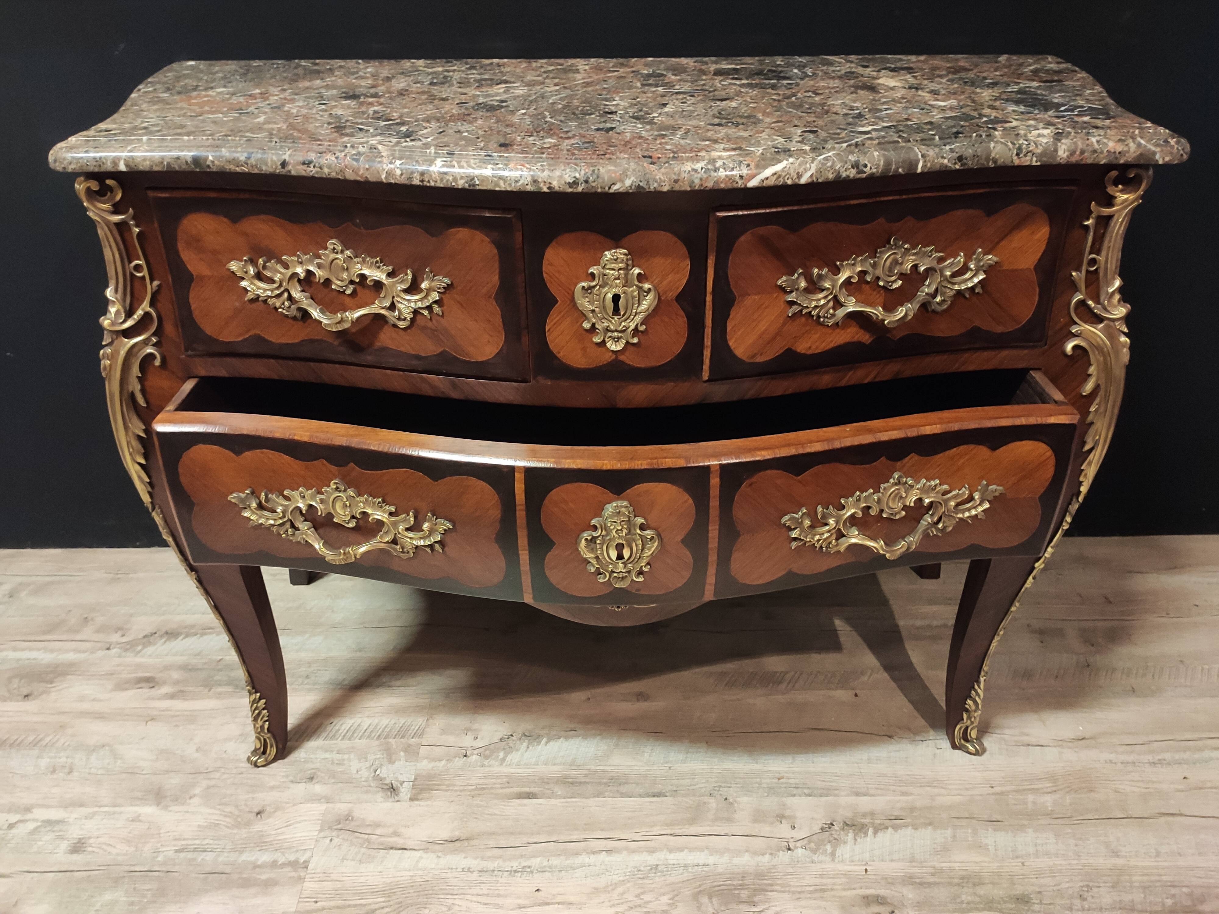 Dresser in marquetry style Louis XV