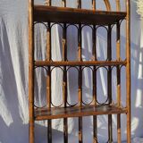 Vintage rattan bookcase shelf