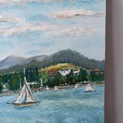 Sailboats on the lake, knife technique