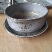 Set of stoneware dishes by Chantal and Thierry Robert