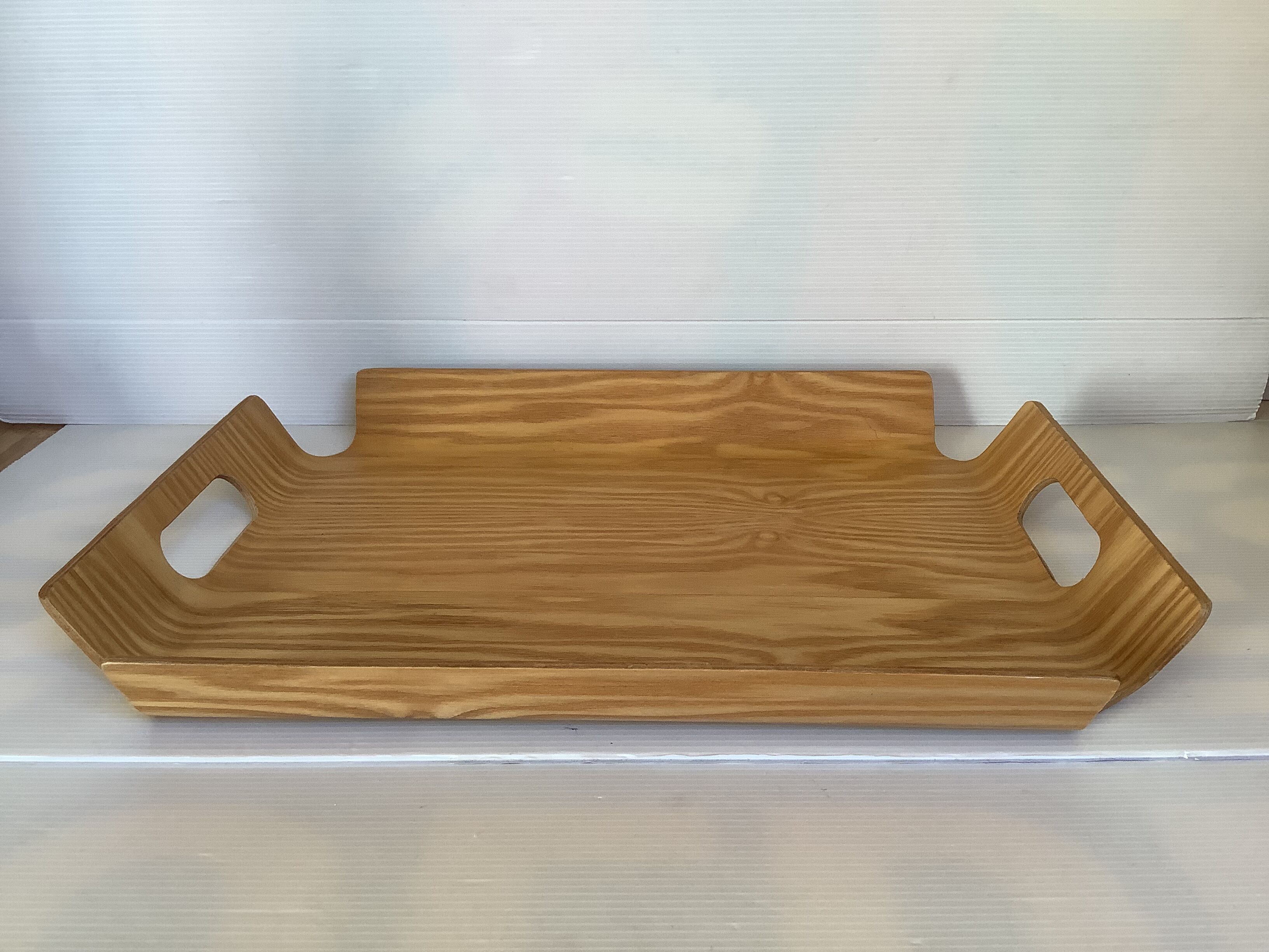 Curved wooden tray