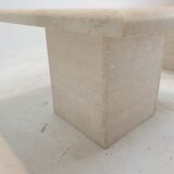 Set of 2 Italian Travertine Coffee or Side Tables, 1980s