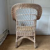 "Abuela" high back wicker armchair