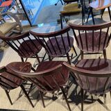 Set of 6 chairs in dark wood