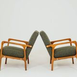 Vintage avocado green granola armchair Scandinavian design 1960s
