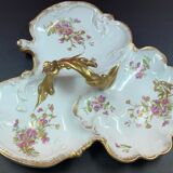 Servant appetizer sweets Limoges Gold and Flowers