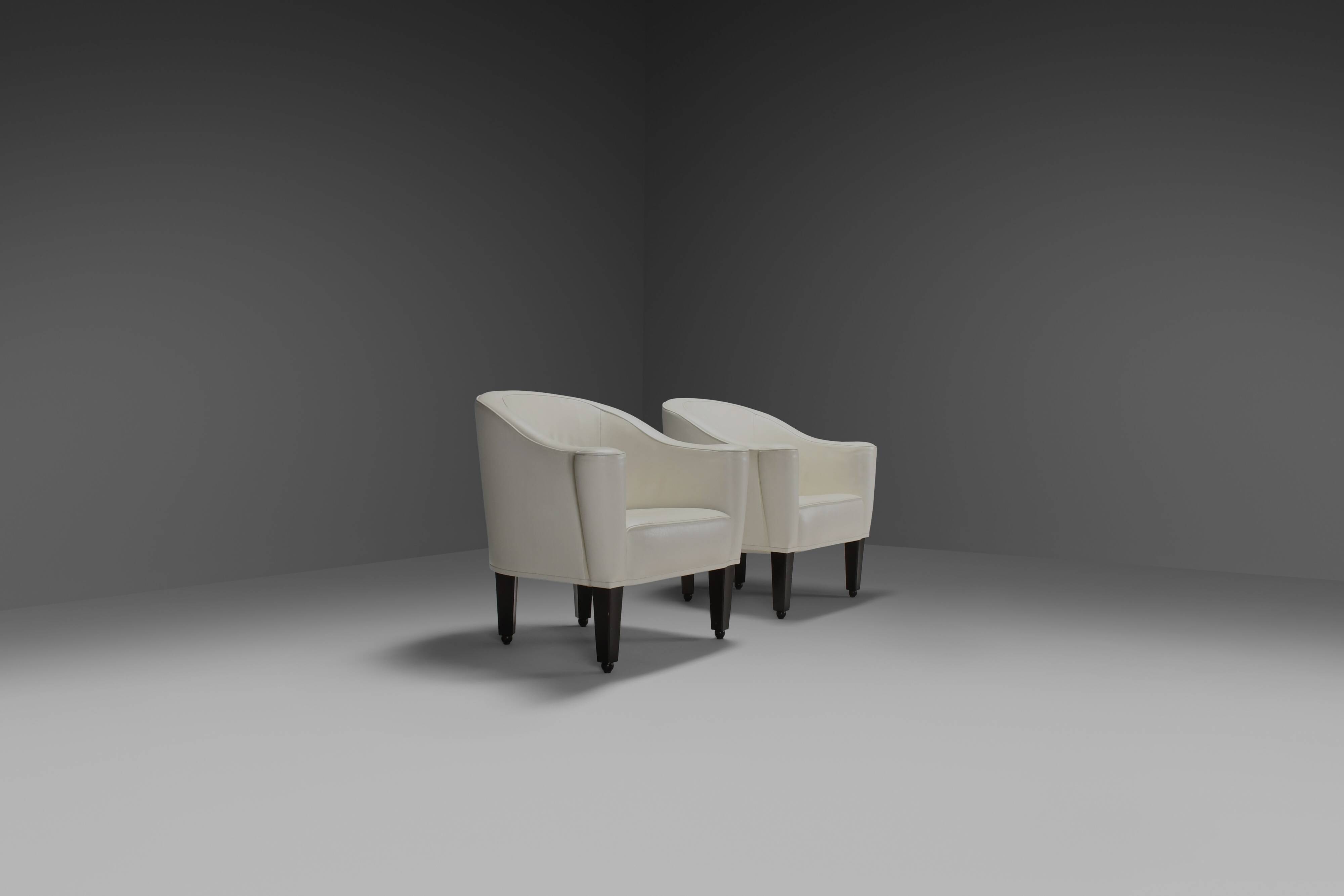 Ensemble de chaises en cuir Josef Hoffmann « Villa Gallia » par Wittmann Austria