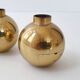Suite of 3 candle holders in vintage solid brass 1950