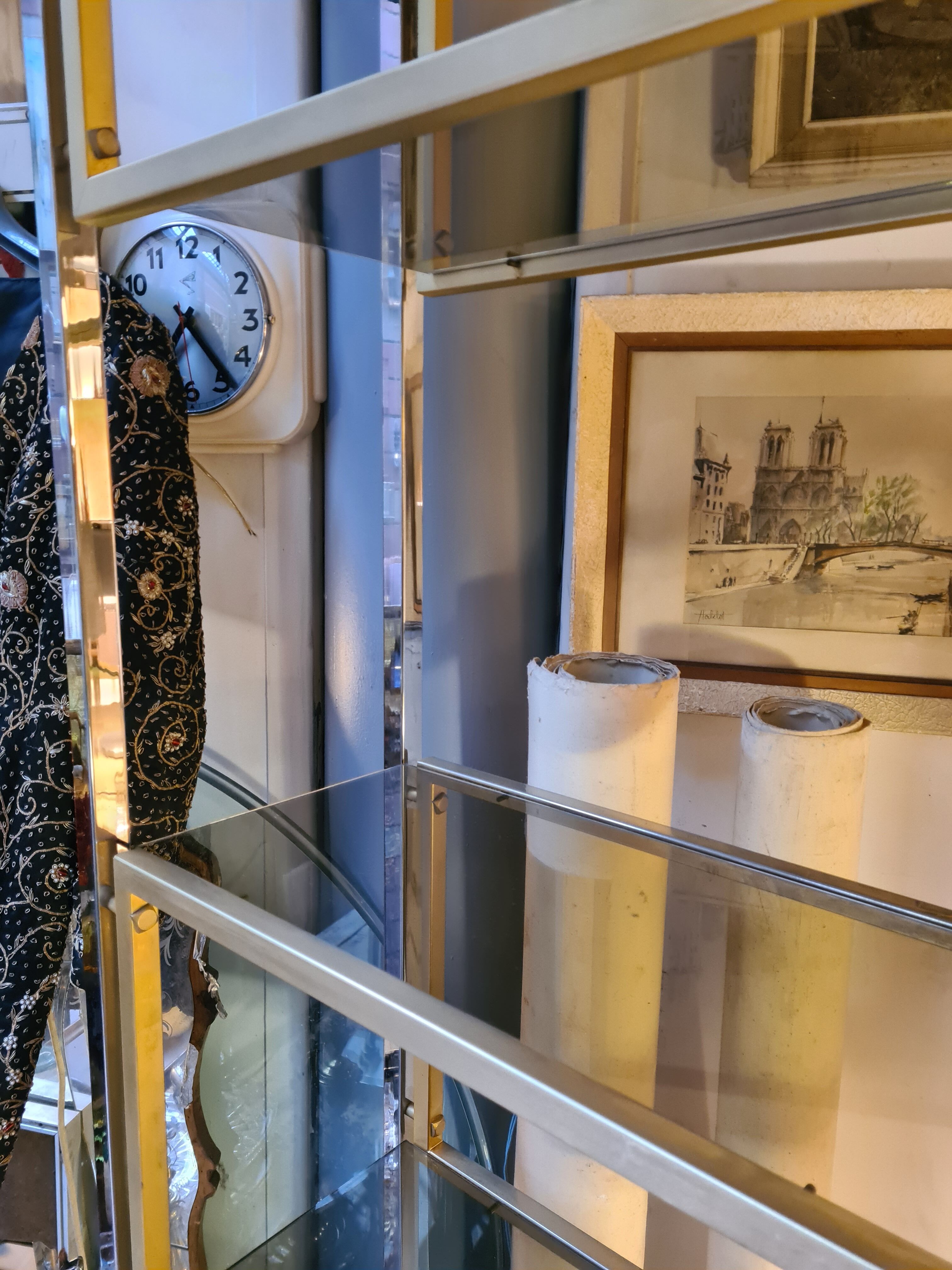 Vintage chrome and brass floor