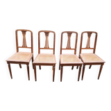 4 anciennes chaises cannée en bois