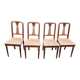 4 old wooden cane chairs