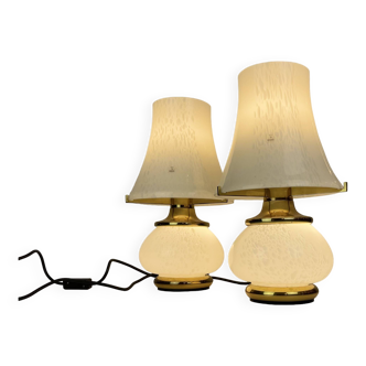 Ensemble de deux lampes de table F.Fabbian Murano de 1970'