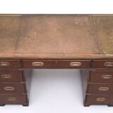 Mahogany Campaign Desk by N. Norton LTD England