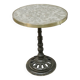Bistro table with marble top and brass rim