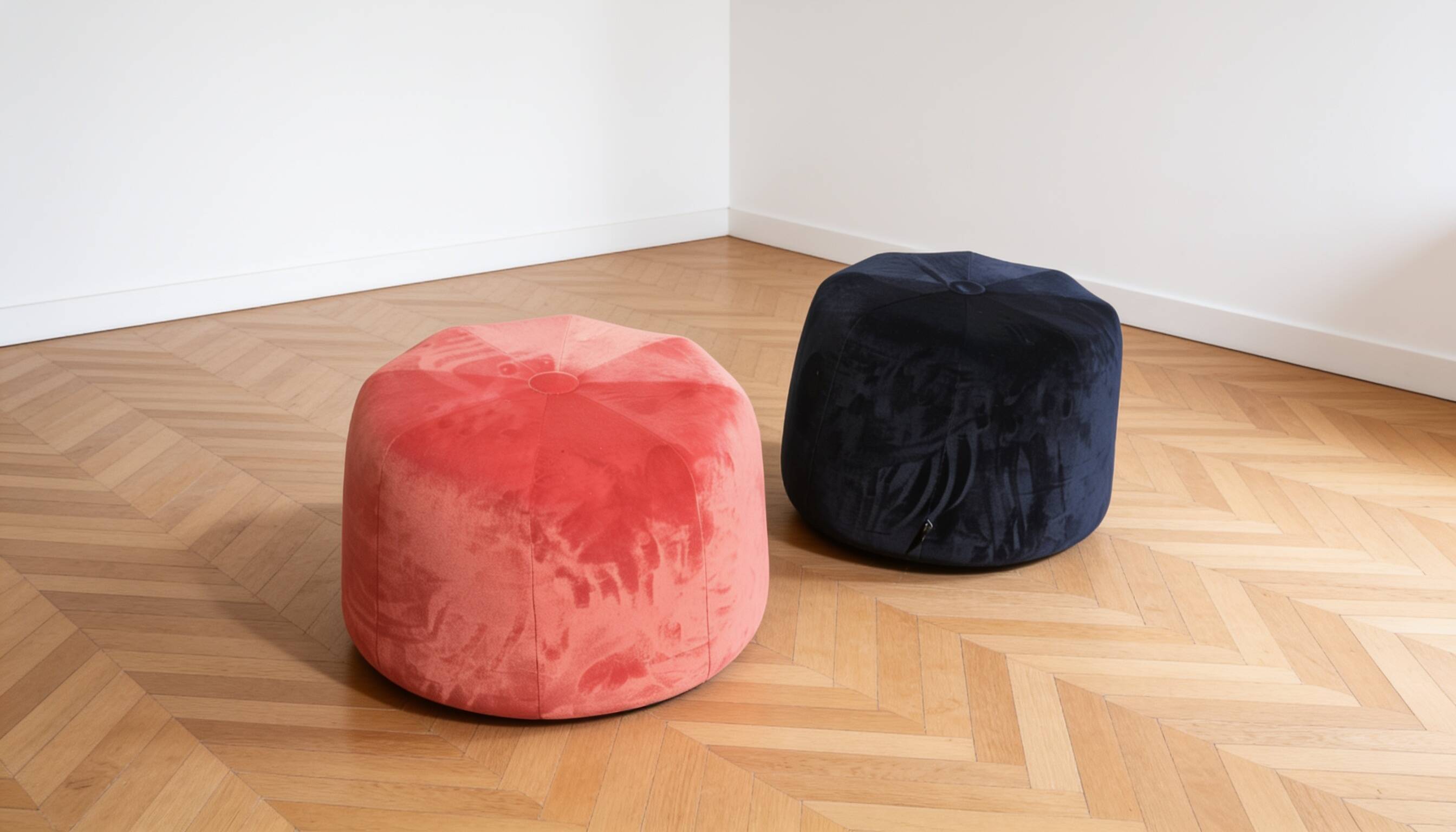 Pair of designer poufs La Cividina