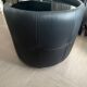 Genuine leather and black glass bedside table Terranova