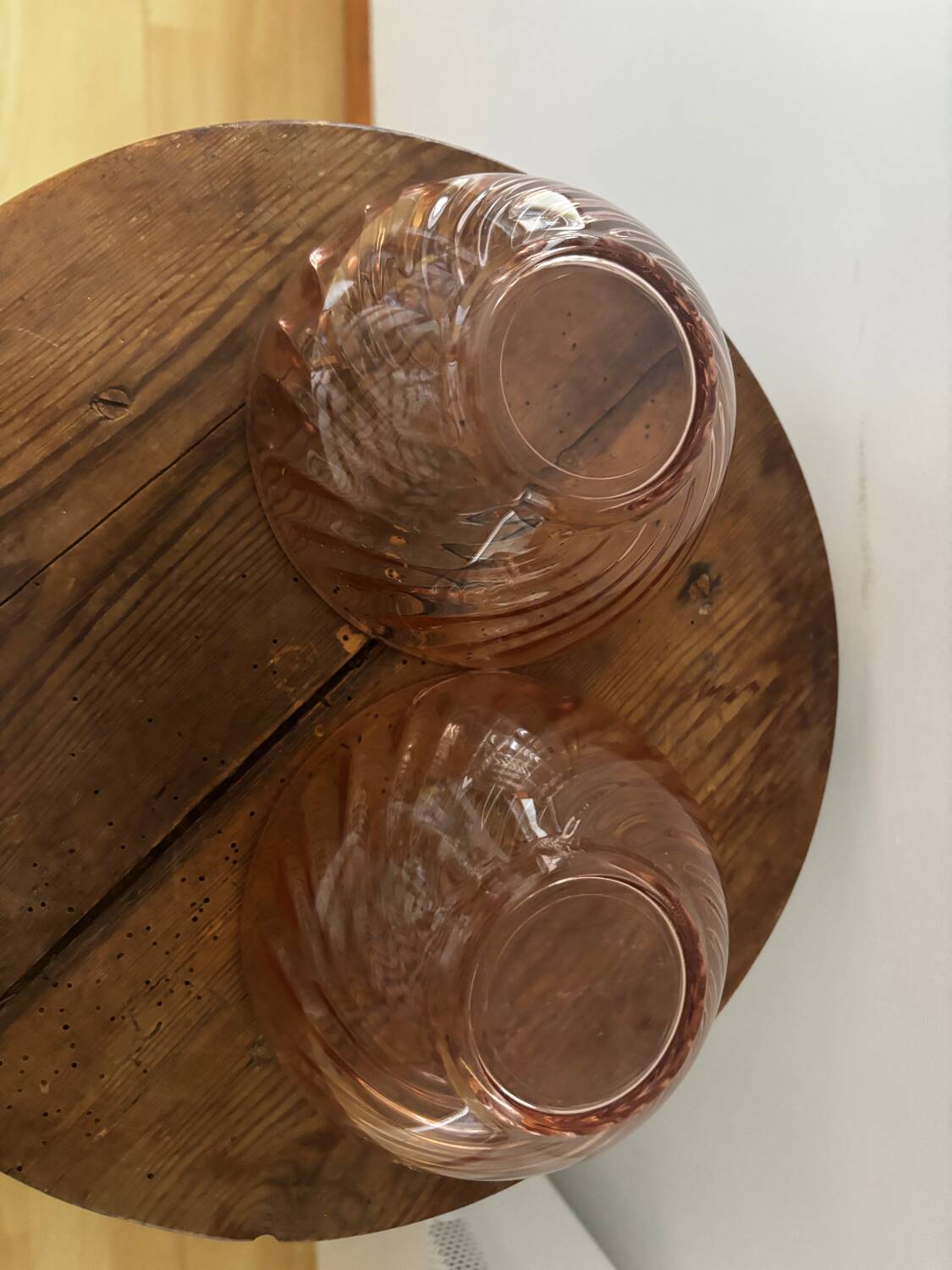 Vintage set of two Arcoroc Rosaline bowls