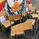 Set of 15 vintage mismatched mullca delagrave school chairs