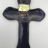 Religious wall cross in artistic enamel on silver signed P.BONNET, Limoges