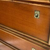 1970s wooden and bamboo bar cabinet