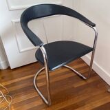 Italian style design 70s chrome and skai table chair