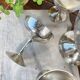 6 dessert cups in silver metal and assorted cut