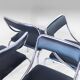 Set of Four Vintage Chromed Dining Chairs, Faux Leather, Italy, 1970