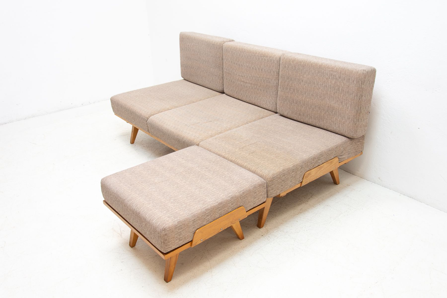 Mid century corner folding sofa by František Jirák for Tatra nábytok, 1960´s, Czechoslovakia
