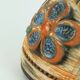 1960s bay ceramic vase multi-color relief flower decor model 94 17