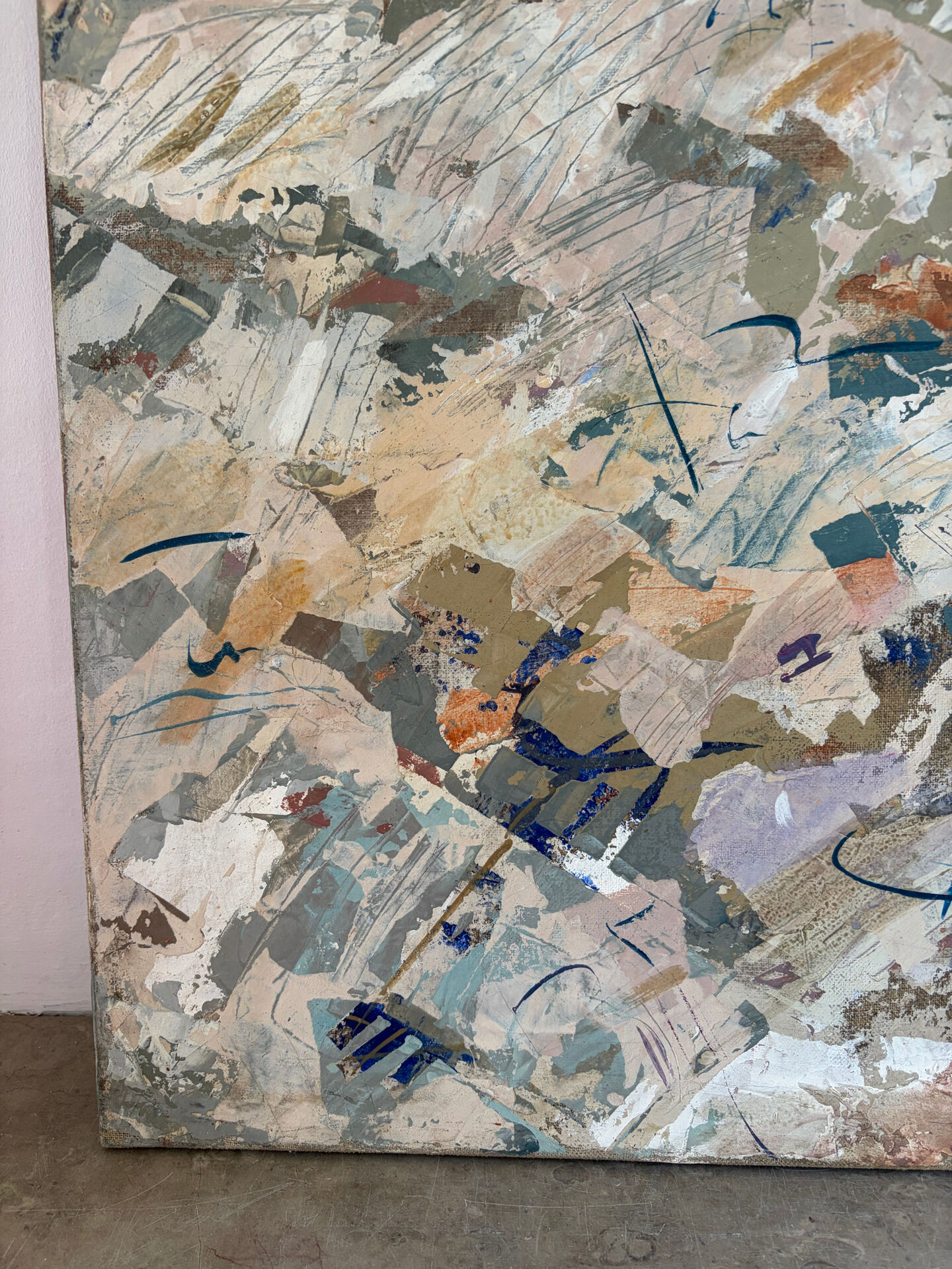 Tableau abstrait - Les Champs, technique mixte