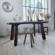 Brutalist oak table by De Puydt, Belgium 1970