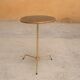 Vintage gold metal and black glass tray side table