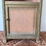 60s pink and gold Lloyd loom bedside table