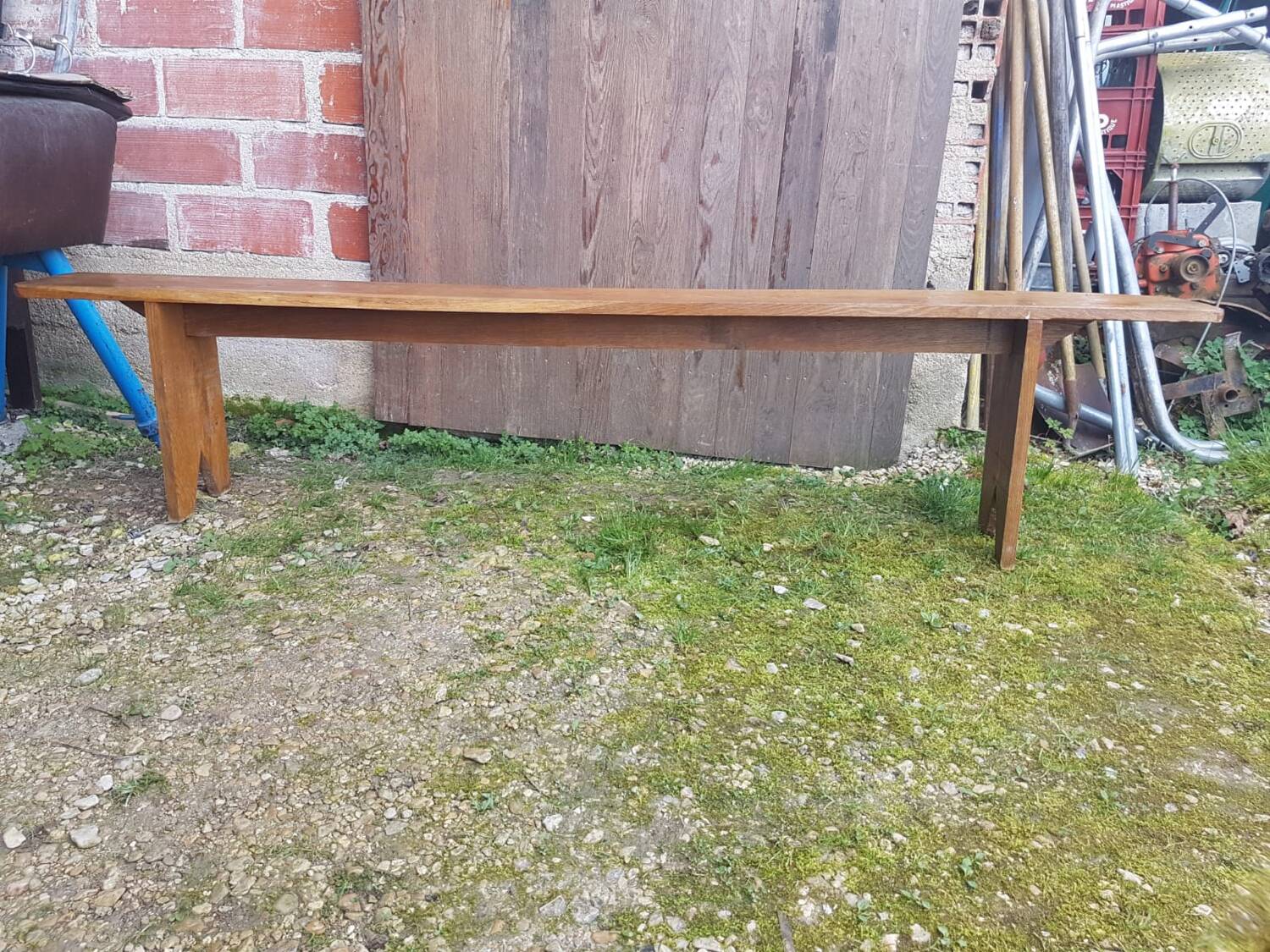 Old vintage solid wood bench