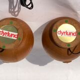 Paire de lampes de table en teck par Dyrlund, Danemark 1960s-1970s