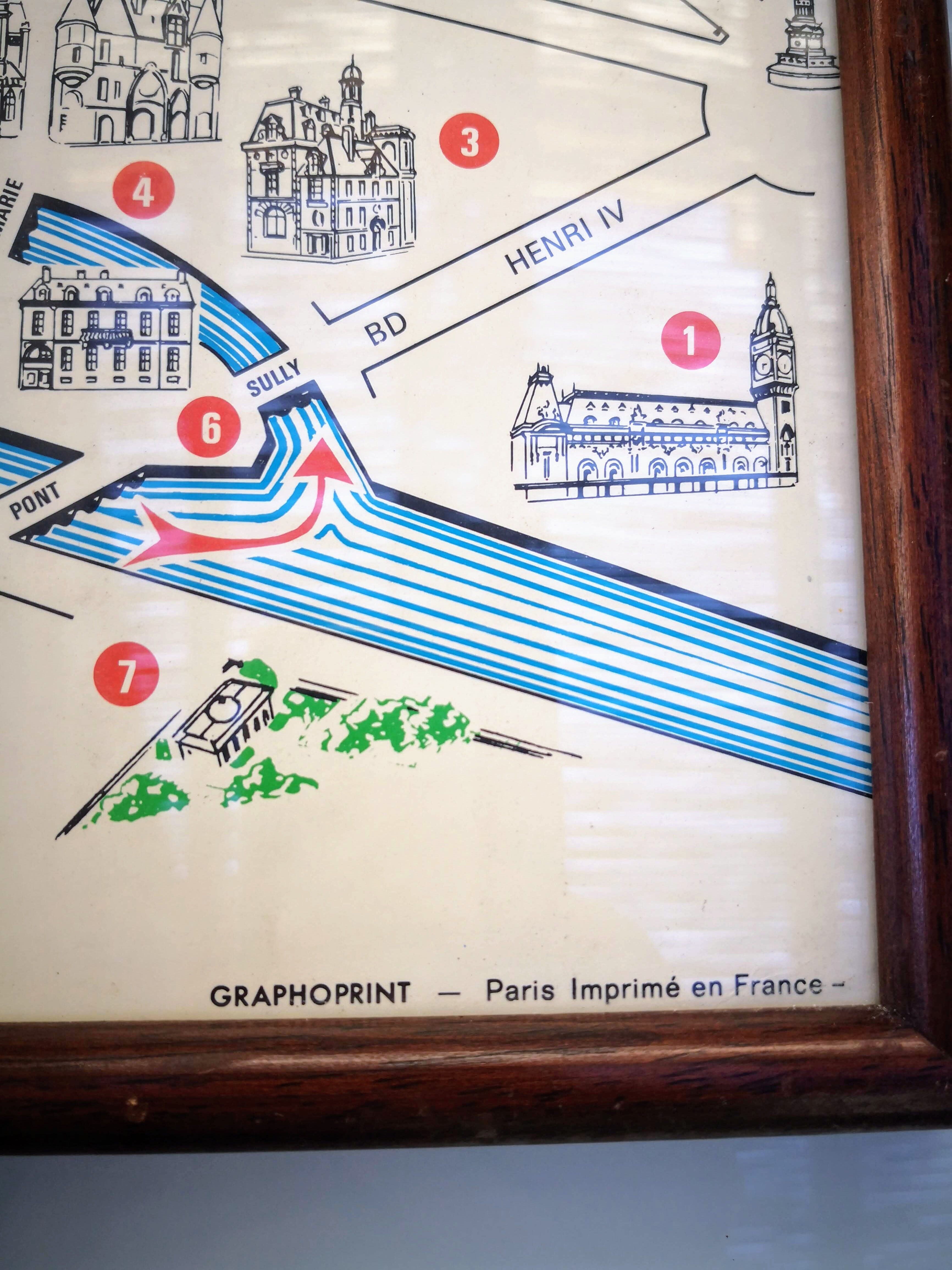 Poster framed "along the seine"