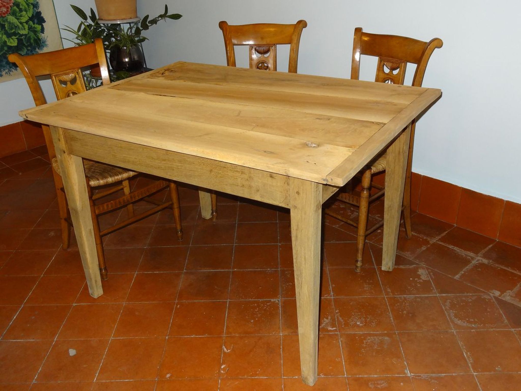 Table de ferme en bois naturel