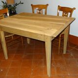 Natural wood farm table