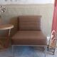 Chauffeuse fauteuil vintage en chrome/skaï