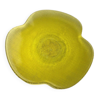 Large transparent yellow vintage plate