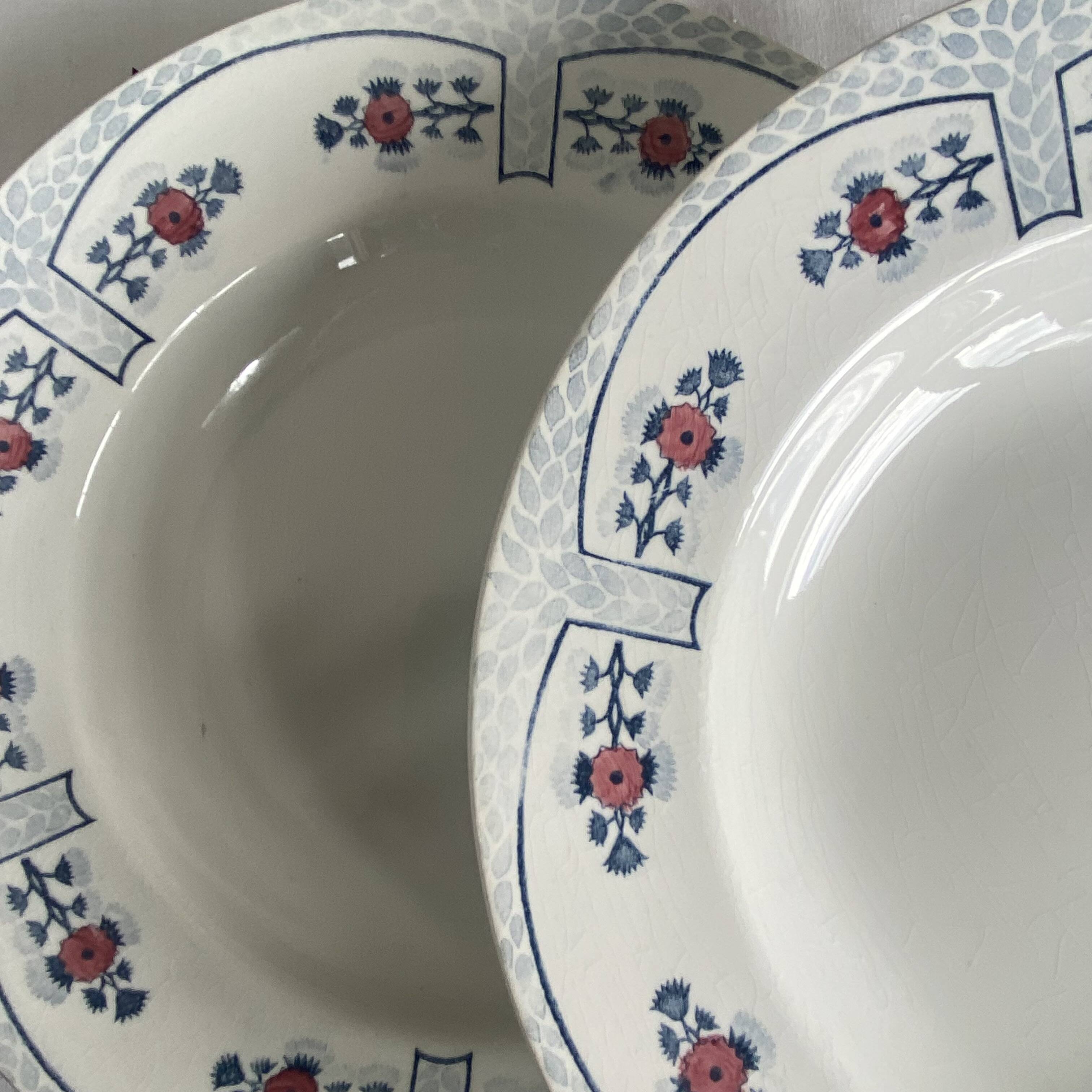 6 deep plates Creil and Montereau model Toledo in antique earthenware