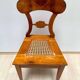 Chaises de salle à manger Biedermeier en placage de cerisier et en maille, Vienne, années 1830, ensemble de 6