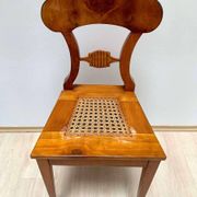 Biedermeier Board Chairs in Cherry Veneer and Mesh, Vienna, 1830s, Set of 6