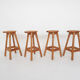 Scandinavian modern pinewood bar stools 1970's