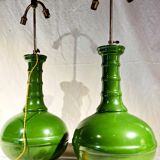 Pair of large gourd-shaped lamps