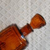 Amber Glass Carafe with Vintage Stopper