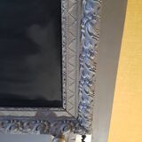 Large painted oak interior door with its hinges